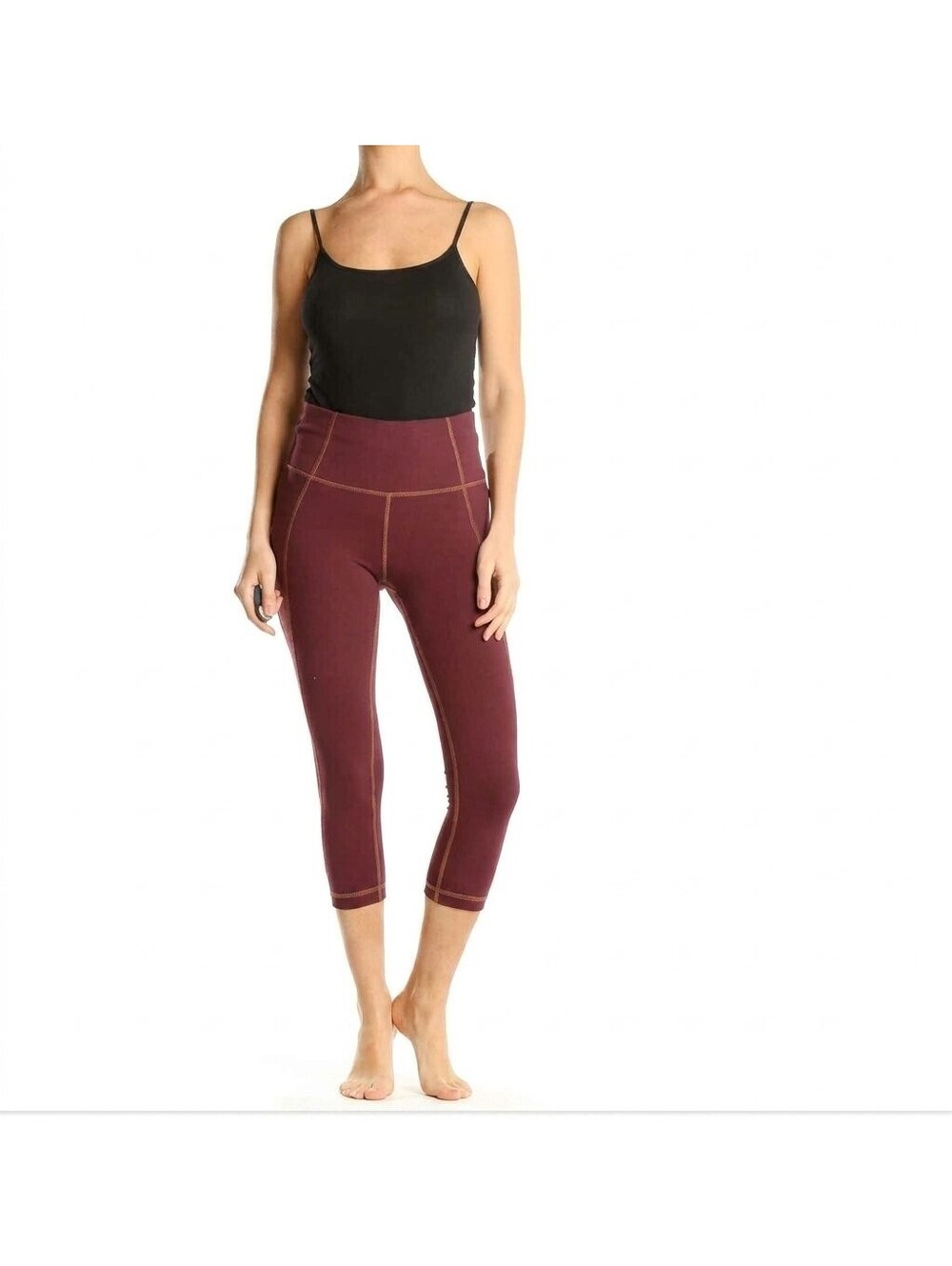 Athleta Burgundy Red Cropped Leggings XS Yoga/Everyday Workout